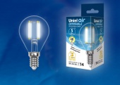 Светодиодная диммируемая лампа LED-G45-5W/E14/CL/DIM прозрачная с гарантией 3 года