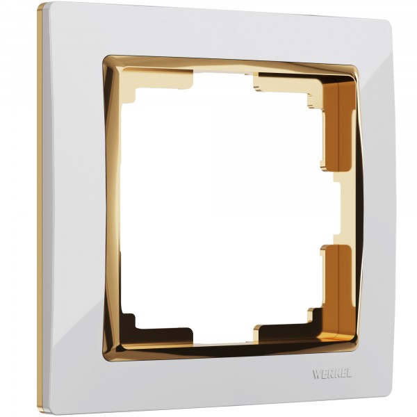 Рамка на 1 пост Werkel WL03-Frame-01-white-GD Snabb (белый/золото) - купить в Алматы