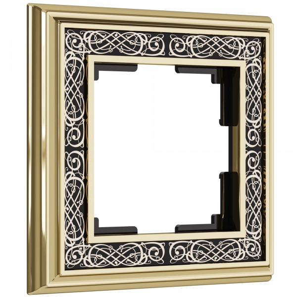 Рамка на 1 пост WL77-Frame-01 Palacio Gracia (золото/черный) - купить в Алматы